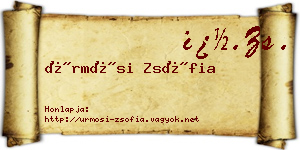 Ürmösi Zsófia névjegykártya